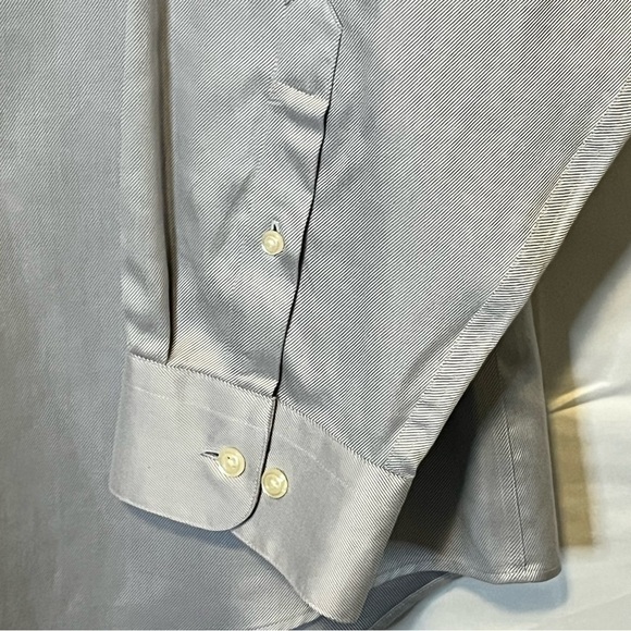 Pronto-Uomo Men’s Button Down Long Sleeve, Gray Shirt. 17 1/2 (34/35) - Picture 4 of 8